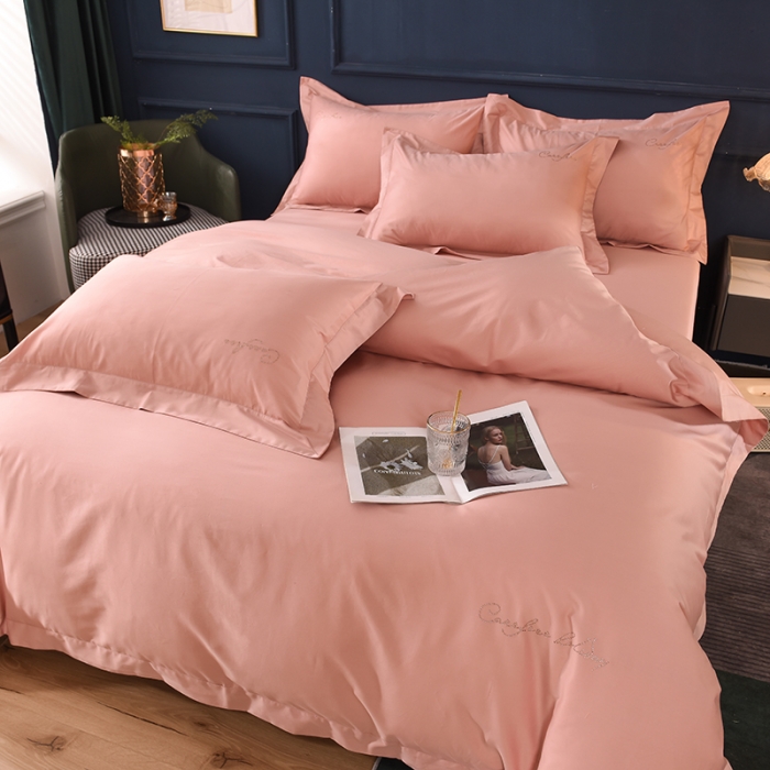 91家纺网 家纺一手货源 找家纺 甜之梦2025新款13374经典工艺款纯色长绒棉四件套 玉色