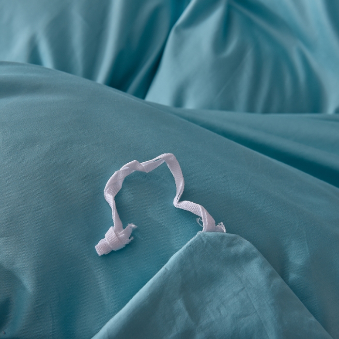 91家纺网 家纺一手货源 找家纺 2025新款13374经典北欧风工艺款纯色单被套 深海蓝