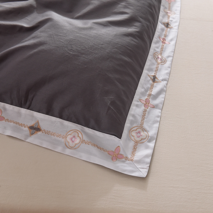 91家纺网 家纺一手货源 找家纺 甜之梦2025新款13374经典北欧风工艺款纯色单被套 深灰