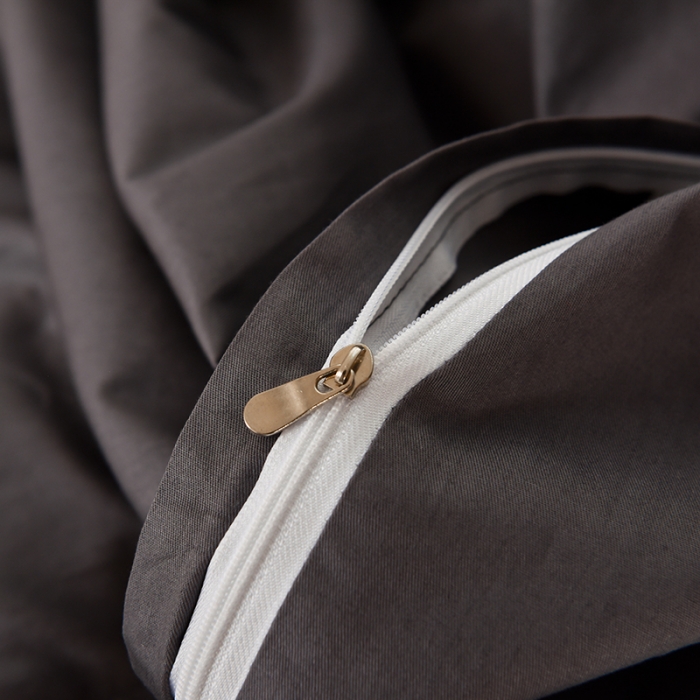 91家纺网 家纺一手货源 找家纺 甜之梦2025新款13374经典北欧风工艺款纯色单被套 深灰