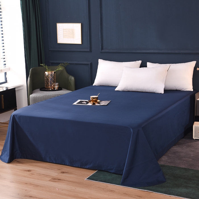 91家纺网 家纺一手货源 找家纺 甜之梦2025新款13374经典北欧风工艺款纯色单床单 藏青