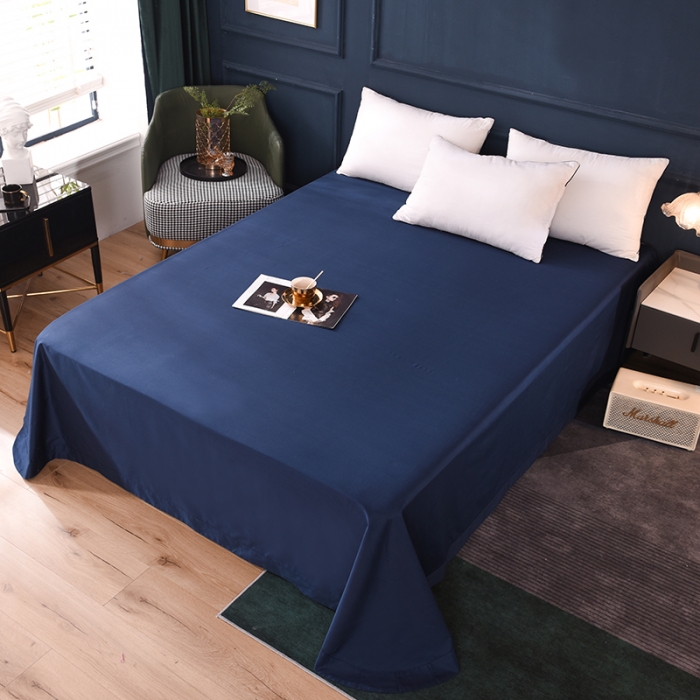 91家纺网 家纺一手货源 找家纺 甜之梦2025新款13374经典北欧风工艺款纯色单床单 藏青