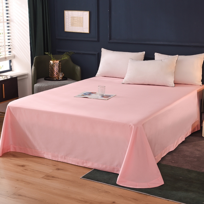 91家纺网 家纺一手货源 找家纺 甜之梦2025新款13374经典北欧风工艺款纯色单床单 粉色