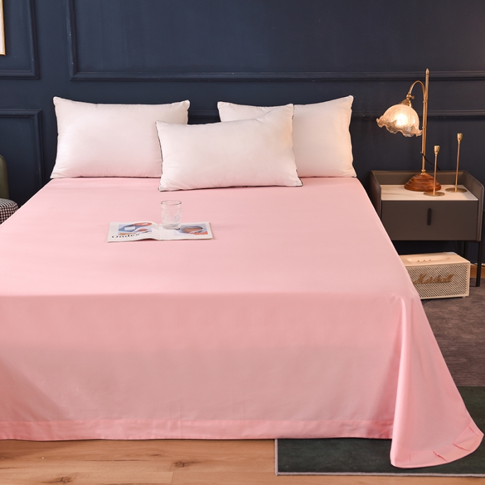 91家纺网 家纺一手货源 找家纺 甜之梦2025新款13374经典北欧风工艺款纯色单床单 粉色