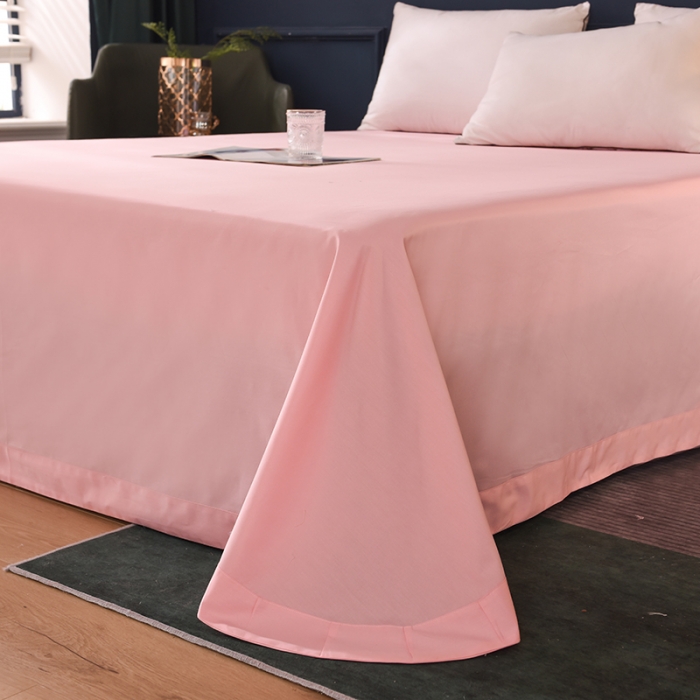 91家纺网 家纺一手货源 找家纺 甜之梦2025新款13374经典北欧风工艺款纯色单床单 粉色