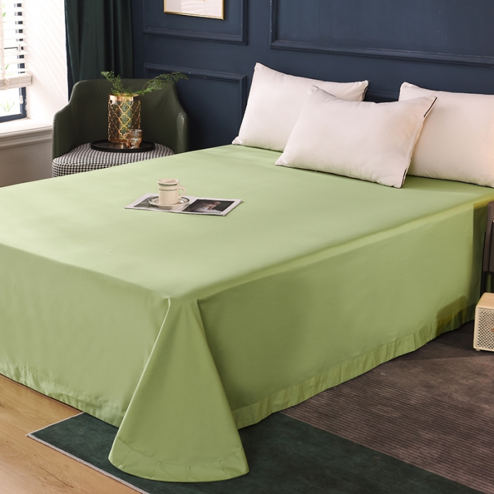 91家纺网 家纺一手货源 找家纺 甜之梦2025新款13374经典北欧风工艺款纯色单床单 果绿