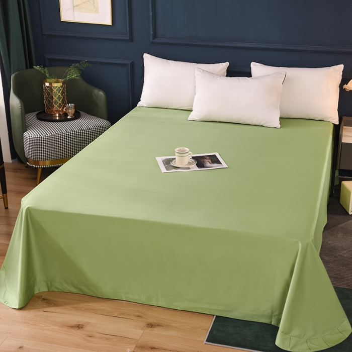 91家纺网 家纺一手货源 找家纺 甜之梦2025新款13374经典北欧风工艺款纯色单床单 果绿