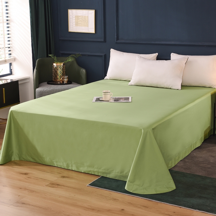 91家纺网 家纺一手货源 找家纺 甜之梦2025新款13374经典北欧风工艺款纯色单床单 果绿