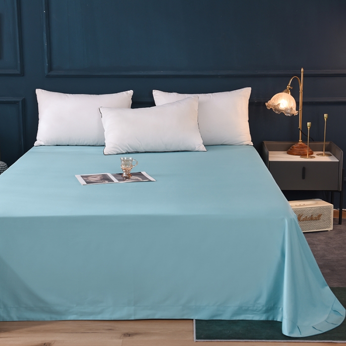 91家纺网 家纺一手货源 找家纺 2025新款13374经典北欧风工艺款纯色单床单 深海蓝