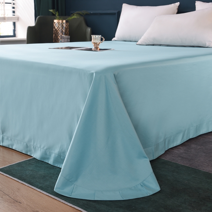 91家纺网 家纺一手货源 找家纺 2025新款13374经典北欧风工艺款纯色单床单 深海蓝