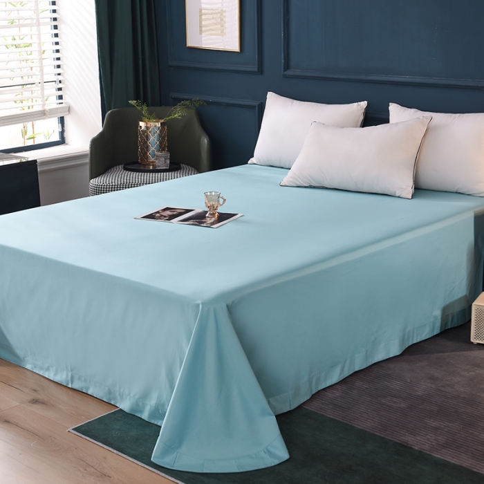 91家纺网 家纺一手货源 找家纺 2025新款13374经典北欧风工艺款纯色单床单 深海蓝