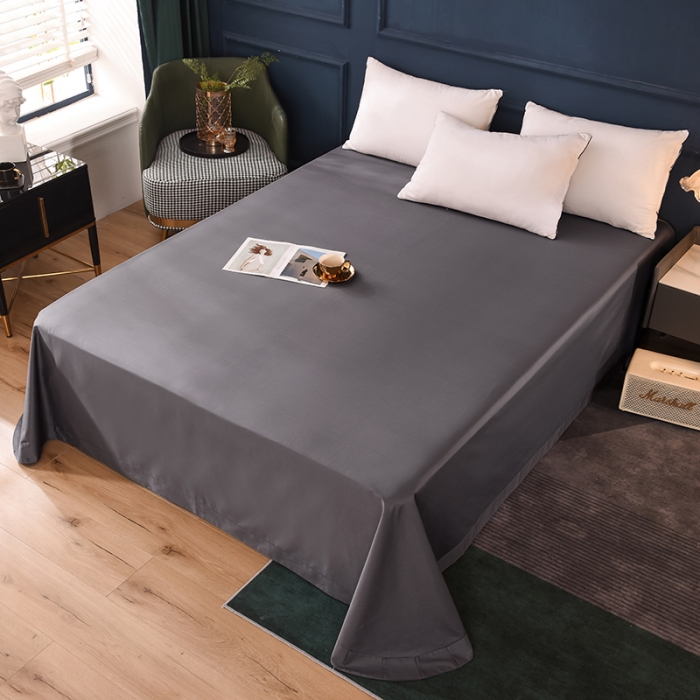 91家纺网 家纺一手货源 找家纺 甜之梦2025新款13374经典北欧风工艺款纯色单床单 深灰