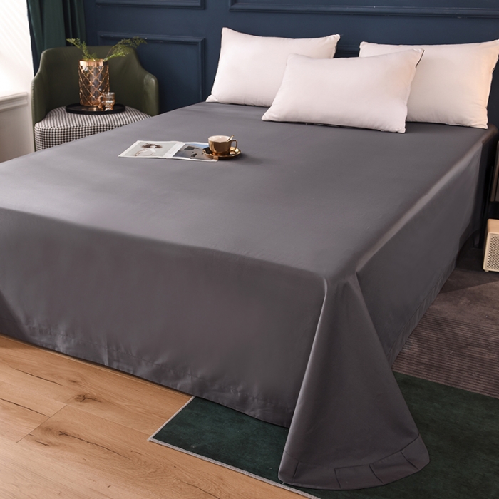 91家纺网 家纺一手货源 找家纺 甜之梦2025新款13374经典北欧风工艺款纯色单床单 深灰