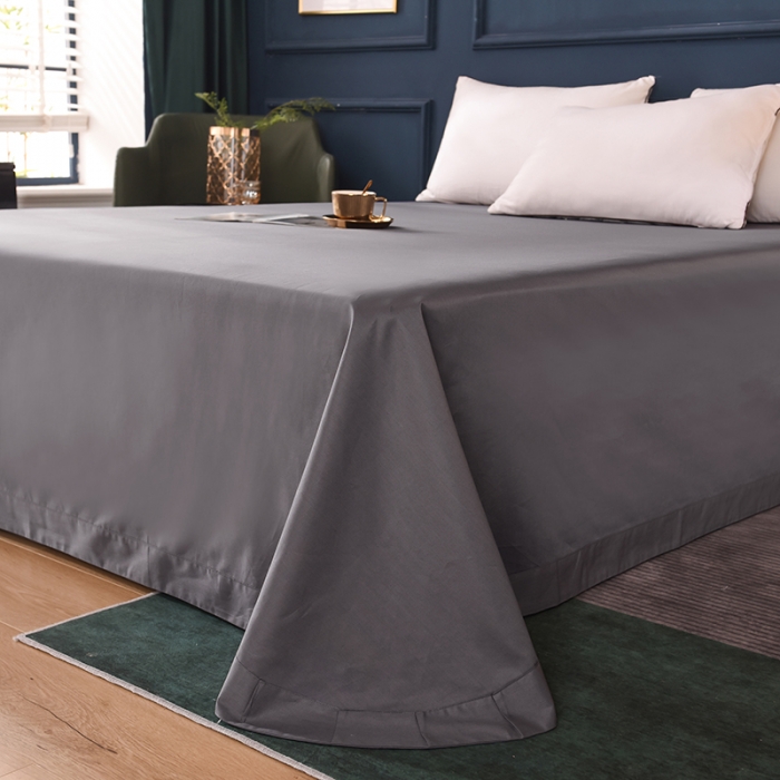 91家纺网 家纺一手货源 找家纺 甜之梦2025新款13374经典北欧风工艺款纯色单床单 深灰