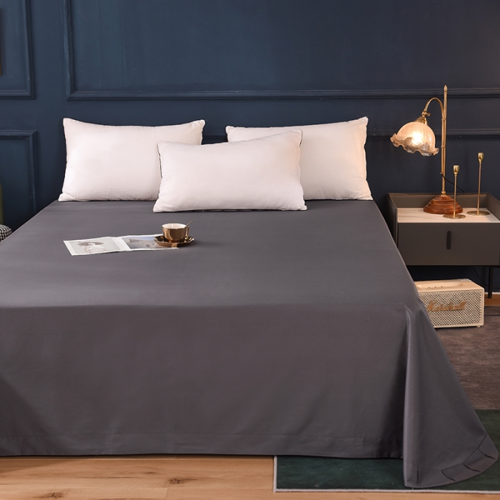 91家纺网 家纺一手货源 找家纺 甜之梦2025新款13374经典北欧风工艺款纯色单床单 深灰