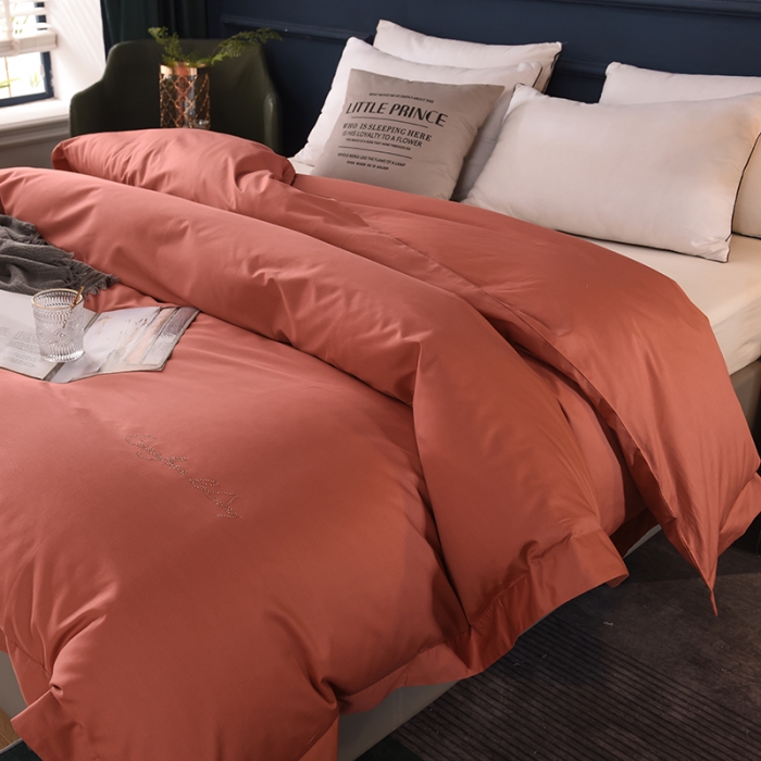 91家纺网 家纺一手货源 找家纺 甜之梦 2025新款13374经典工艺款纯色长绒棉被套 咖色