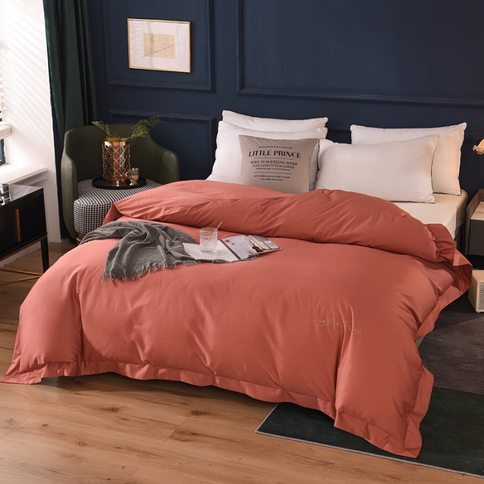 91家纺网 家纺一手货源 找家纺 甜之梦 2025新款13374经典工艺款纯色长绒棉被套 咖色