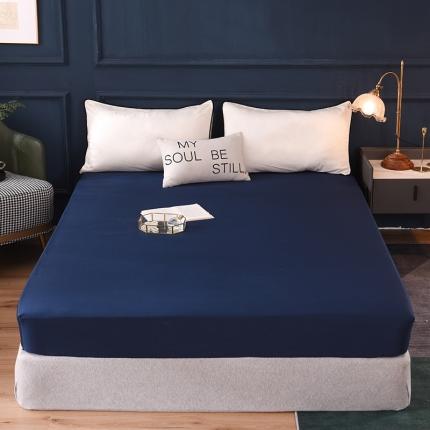 91家纺网 家纺一手货源 找家纺 甜之梦2025新款13374经典北欧风工艺款纯色单床笠 藏青