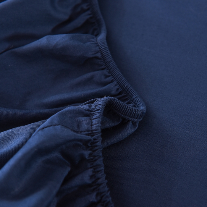 91家纺网 家纺一手货源 找家纺 甜之梦2025新款13374经典北欧风工艺款纯色单床笠 藏青