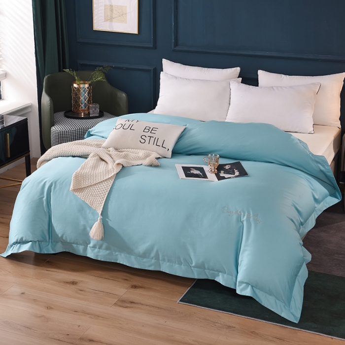 91家纺网 家纺一手货源 找家纺 甜之梦 2025新款13374经典工艺款纯色长绒棉被套深海蓝