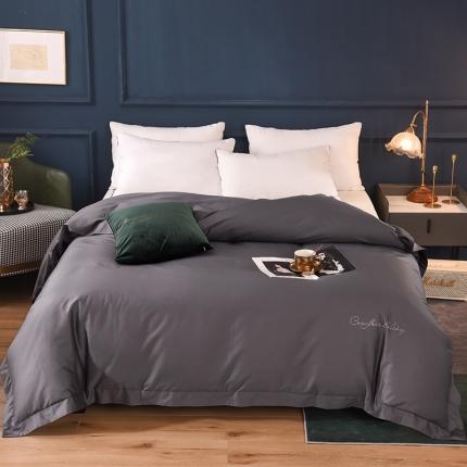 甜之梦 2025新款13374经典工艺款纯色长绒棉被套深灰色