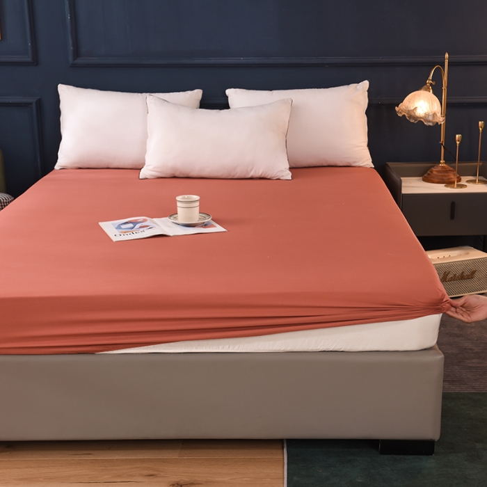 91家纺网 家纺一手货源 找家纺 甜之梦2025新款13374经典北欧风工艺款纯色单床笠 咖色