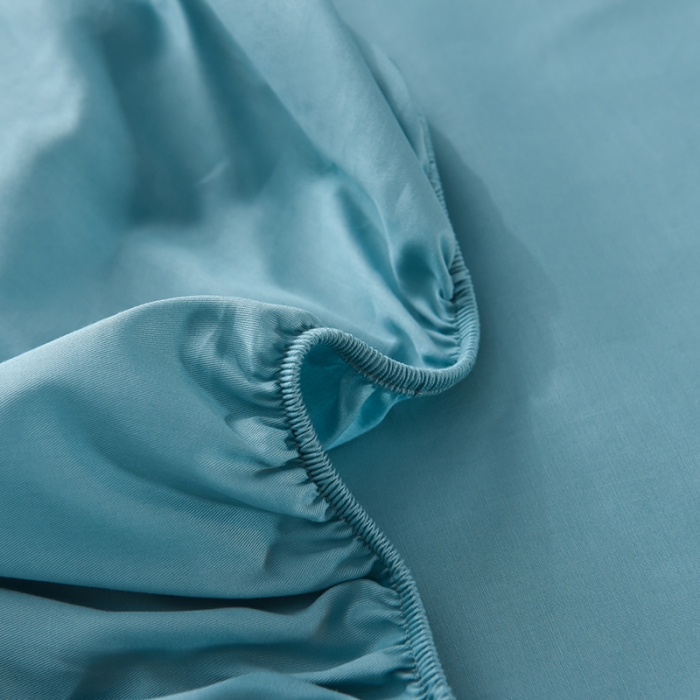 91家纺网 家纺一手货源 找家纺 2025新款13374经典北欧风工艺款纯色单床笠 深海蓝