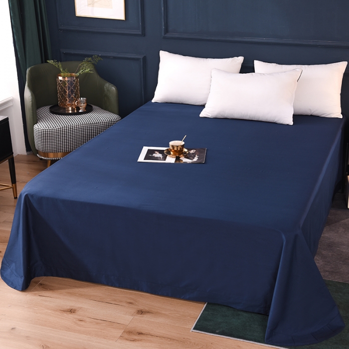 91家纺网 家纺一手货源 找家纺 甜之梦 2025新款13374经典工艺款纯色长绒棉床单 藏青