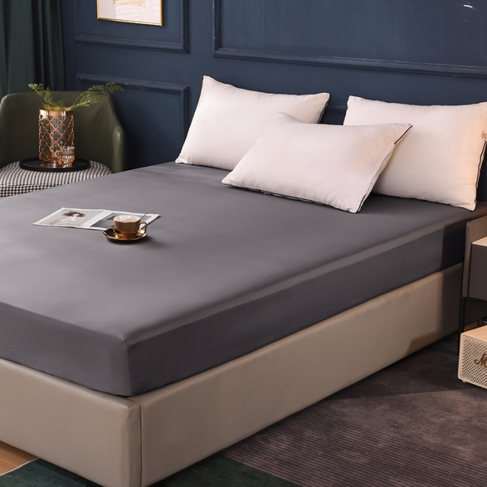 91家纺网 家纺一手货源 找家纺 甜之梦2025新款13374经典北欧风工艺款纯色单床笠 深灰