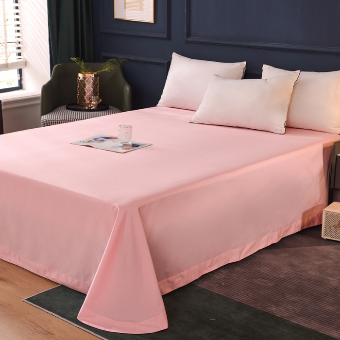 91家纺网 家纺一手货源 找家纺 甜之梦 2025新款13374经典工艺款纯色长绒棉床单 粉色