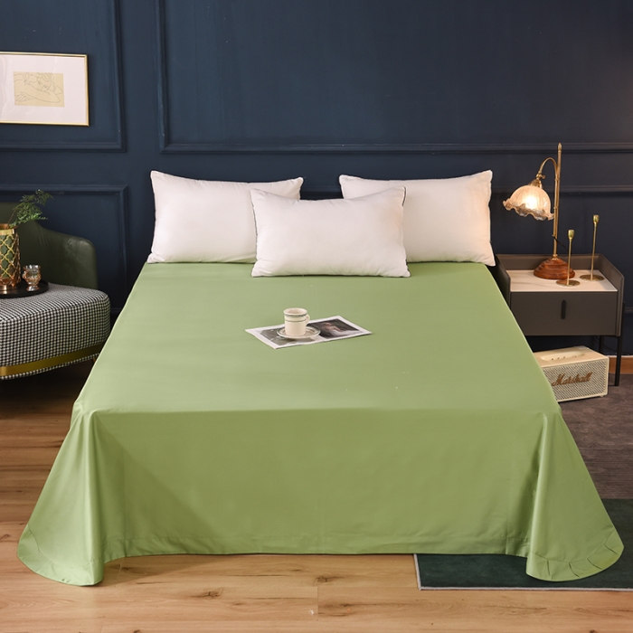 91家纺网 家纺一手货源 找家纺 甜之梦 2025新款13374经典工艺款纯色长绒棉床单 果绿