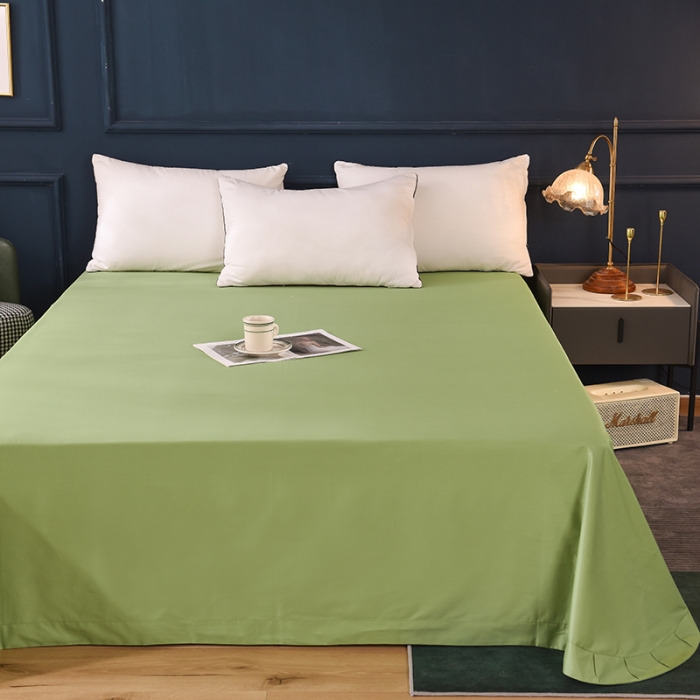 91家纺网 家纺一手货源 找家纺 甜之梦 2025新款13374经典工艺款纯色长绒棉床单 果绿