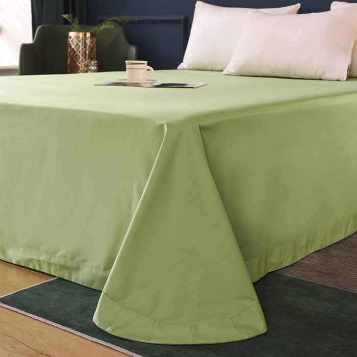 91家纺网 家纺一手货源 找家纺 甜之梦 2025新款13374经典工艺款纯色长绒棉床单 果绿