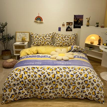 91家纺网 家纺一手货源 找家纺 （总）珺柔家纺2021新款牛奶绒印花四件套