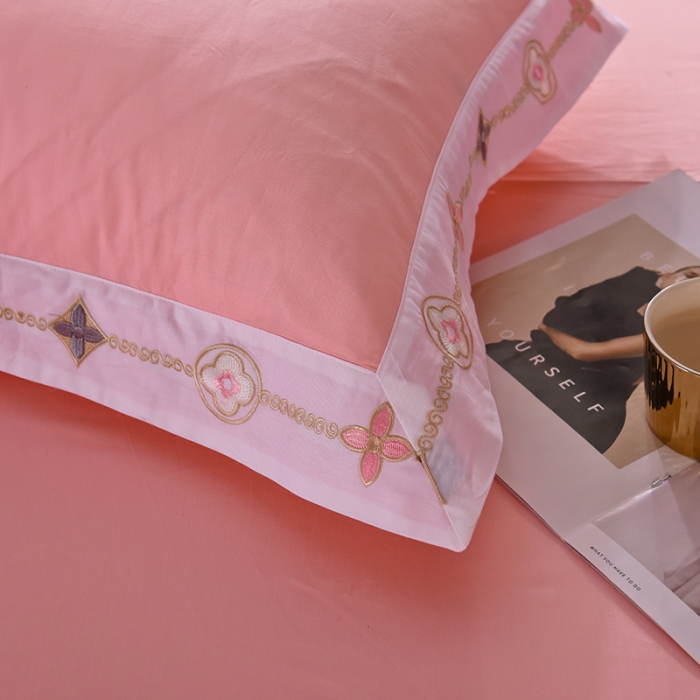 91家纺网 家纺一手货源 找家纺 甜之梦2025新款13374经典北欧风工艺款纯色枕套 粉色