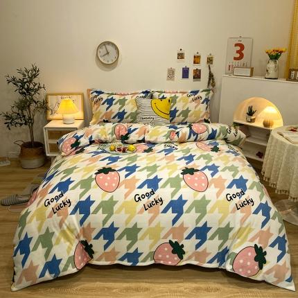 91家纺网 家纺一手货源 找家纺 （总）珺柔家纺2021新款牛奶绒印花四件套