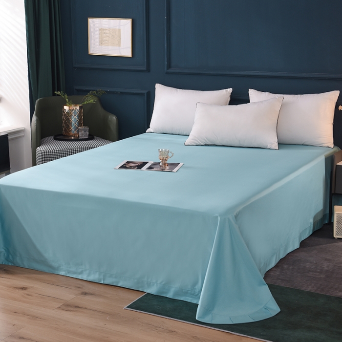 91家纺网 家纺一手货源 找家纺 甜之梦 2025新款13374经典工艺款纯色长绒棉床单深海蓝