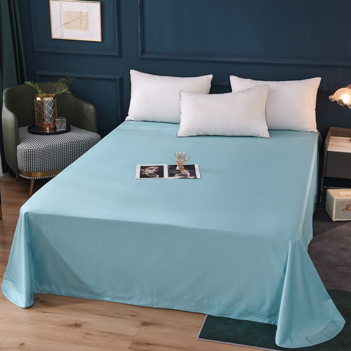 91家纺网 家纺一手货源 找家纺 甜之梦 2025新款13374经典工艺款纯色长绒棉床单深海蓝