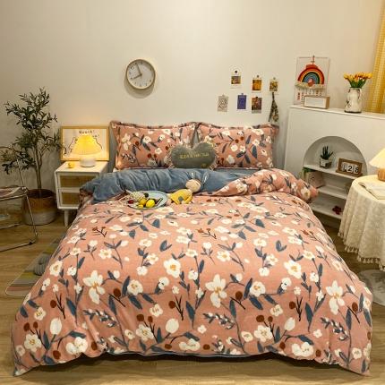 91家纺网 家纺一手货源 找家纺 （总）珺柔家纺2021新款牛奶绒印花四件套