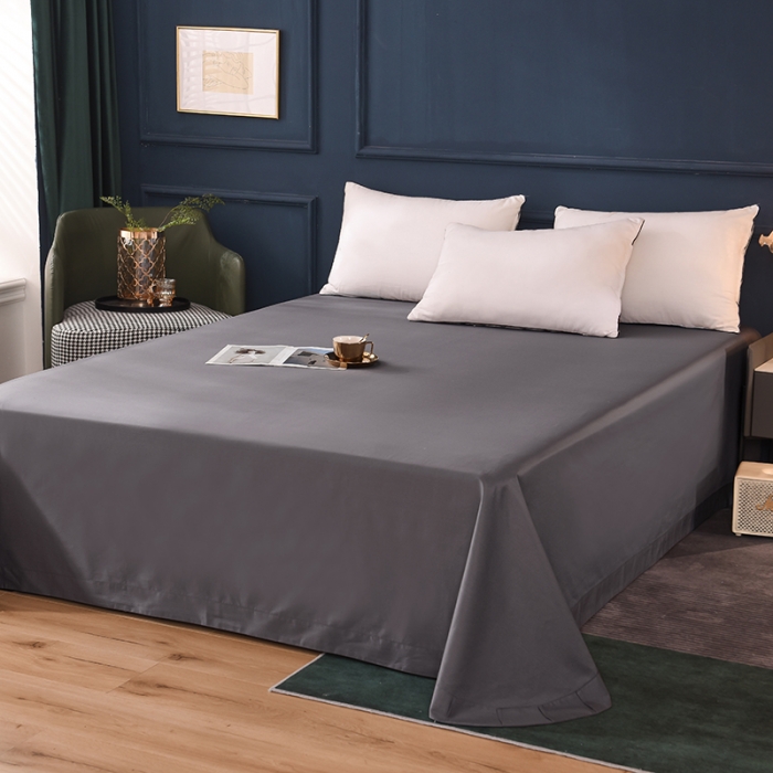 91家纺网 家纺一手货源 找家纺 甜之梦 2025新款13374经典工艺款纯色长绒棉床单深灰色