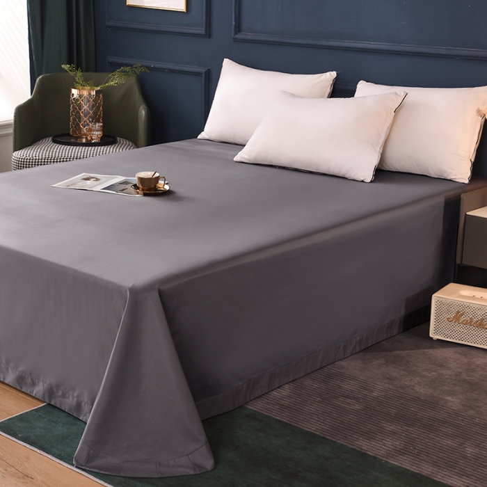 91家纺网 家纺一手货源 找家纺 甜之梦 2025新款13374经典工艺款纯色长绒棉床单深灰色