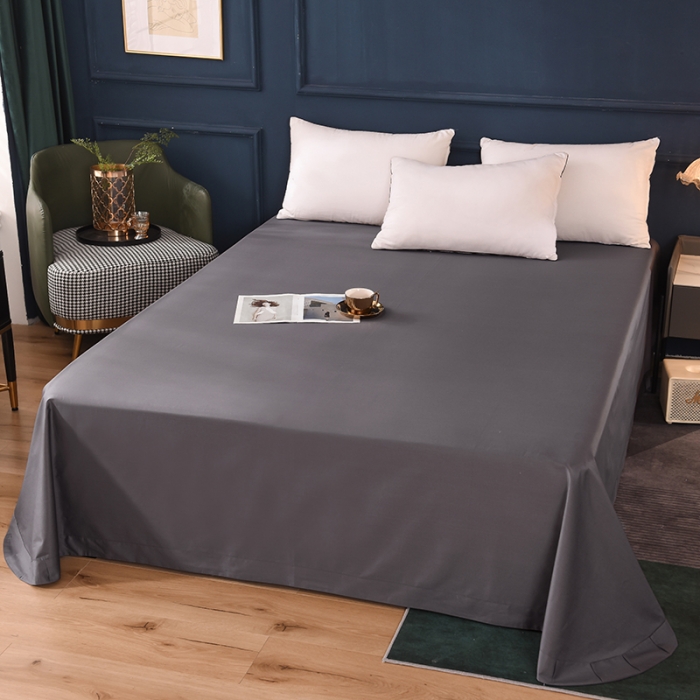 91家纺网 家纺一手货源 找家纺 甜之梦 2025新款13374经典工艺款纯色长绒棉床单深灰色