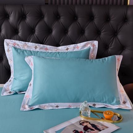 2025新款13374经典北欧风工艺款纯色枕套 深海蓝