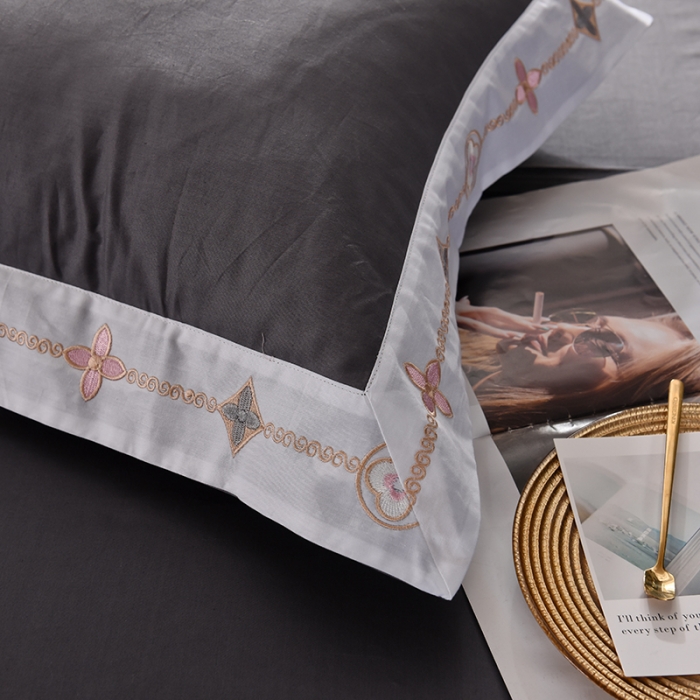 91家纺网 家纺一手货源 找家纺 甜之梦2025新款13374经典北欧风工艺款纯色枕套 深灰