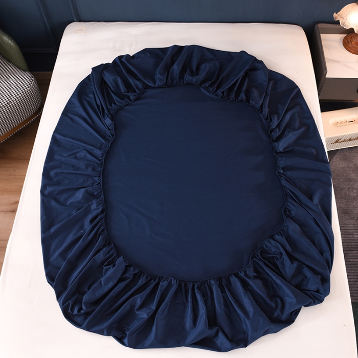 91家纺网 家纺一手货源 找家纺 甜之梦 2025新款13374经典工艺款纯色长绒棉床笠 藏青