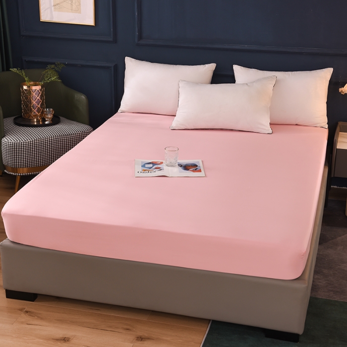 91家纺网 家纺一手货源 找家纺 甜之梦 2025新款13374经典工艺款纯色长绒棉床笠 粉色