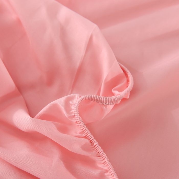 91家纺网 家纺一手货源 找家纺 甜之梦 2025新款13374经典工艺款纯色长绒棉床笠 粉色