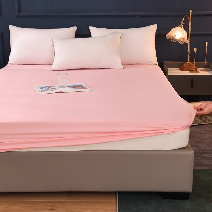 91家纺网 家纺一手货源 找家纺 甜之梦 2025新款13374经典工艺款纯色长绒棉床笠 粉色