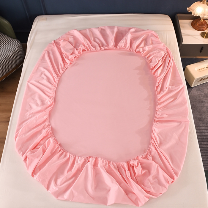 91家纺网 家纺一手货源 找家纺 甜之梦 2025新款13374经典工艺款纯色长绒棉床笠 粉色