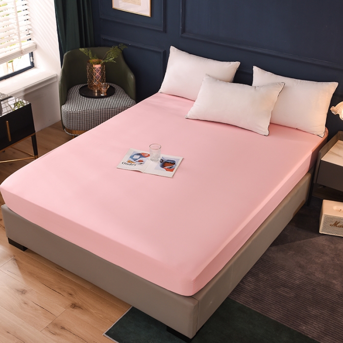 91家纺网 家纺一手货源 找家纺 甜之梦 2025新款13374经典工艺款纯色长绒棉床笠 粉色